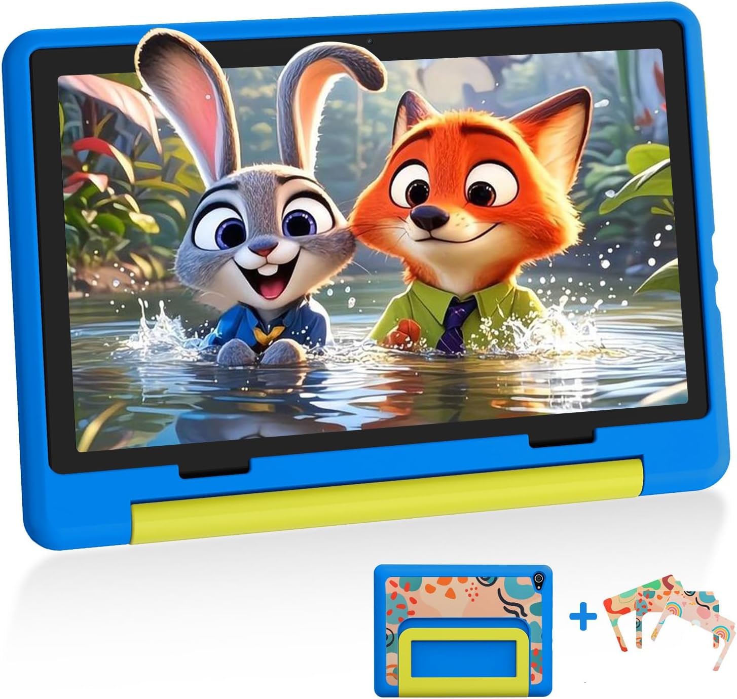 10 Inch Kids Tablet, Android 14 tablet for kids with Octa Core Processor, 8GB RAM 64GB ROM 1TB TF, 5000mAh Battery, WiFi, Bluetooth, Type-C, Kids Tablets with 8+5MP Dual Camera (Blue) - 1
