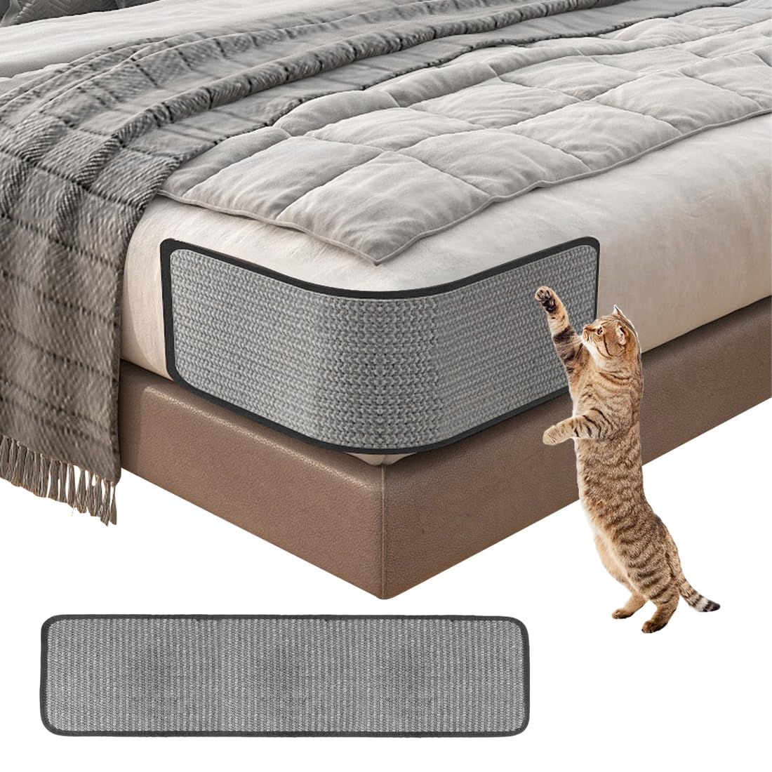 Sisal Cat Scratching Pad Mat - Corner Protector For Furniture, Anti-Slip Couch & Bed Cover For Claw Grinding