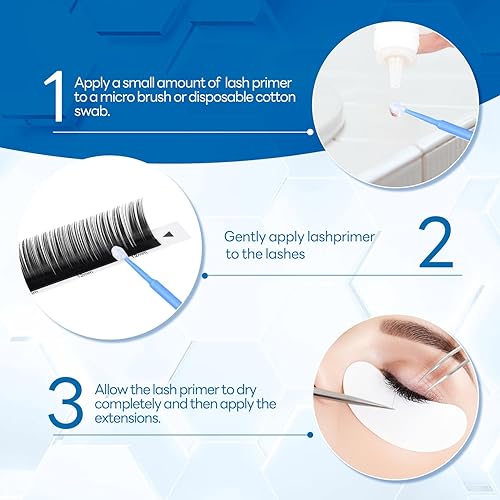 Vista 7 de Pegamento de pestañas UV de 0.1 fl oz para extensión de pestañas, kit de pegamento adhesivo para pestañas con almohadillas negras para los ojos, 20