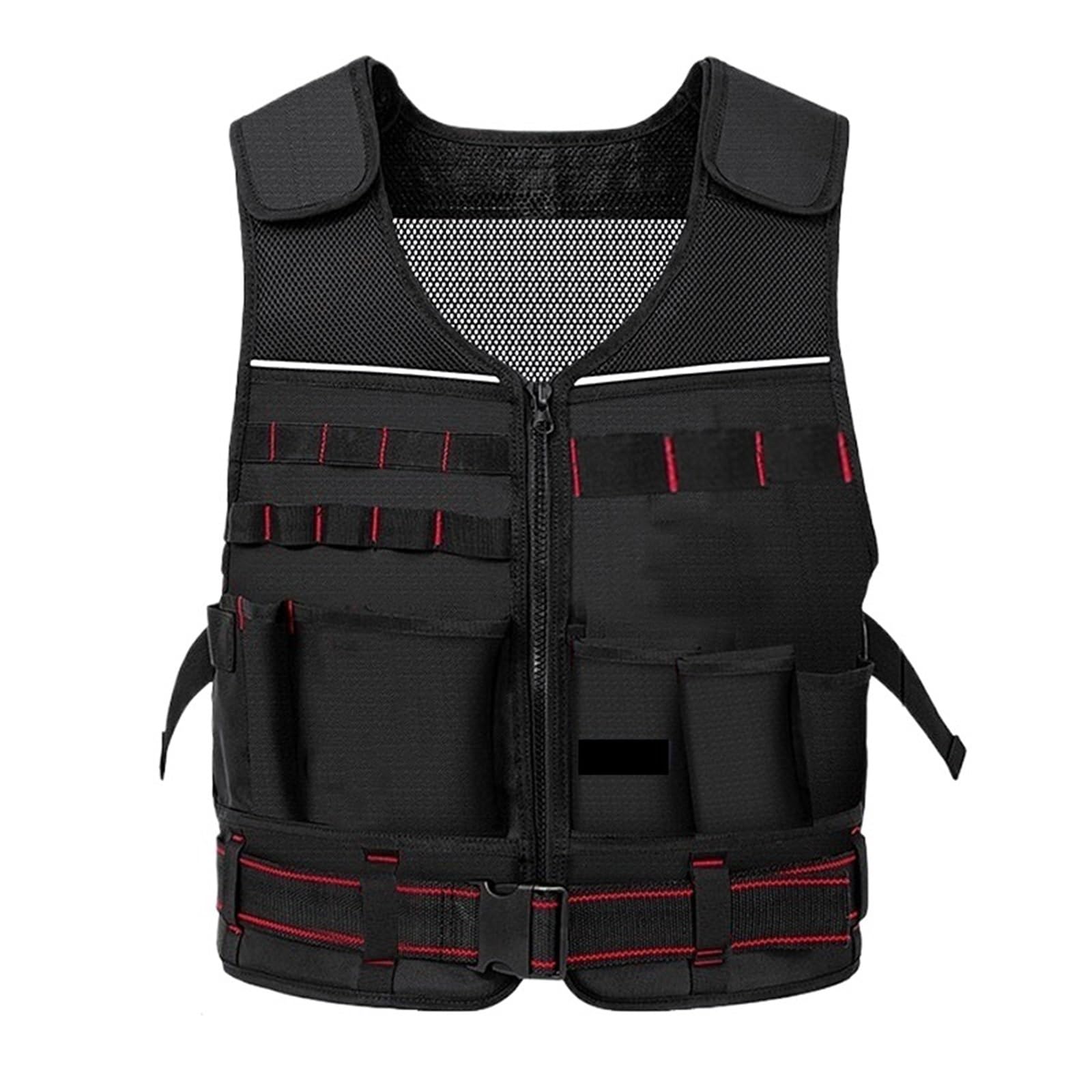Chaleco de Herramientas Workwear Tool Vest Safety Work With Multi-pockets Toolkit Pouch Heavy Construction For Electrician Carpenter