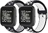 Mosstek Fitbit Versa 2バンド/Fitbit Versa バンド、男性用女性用スポーツシリコンバンド、Versa/Versa 2バンド 女性用 男性用 Fitbit Versa Lite/Versa SE バンド、2パック