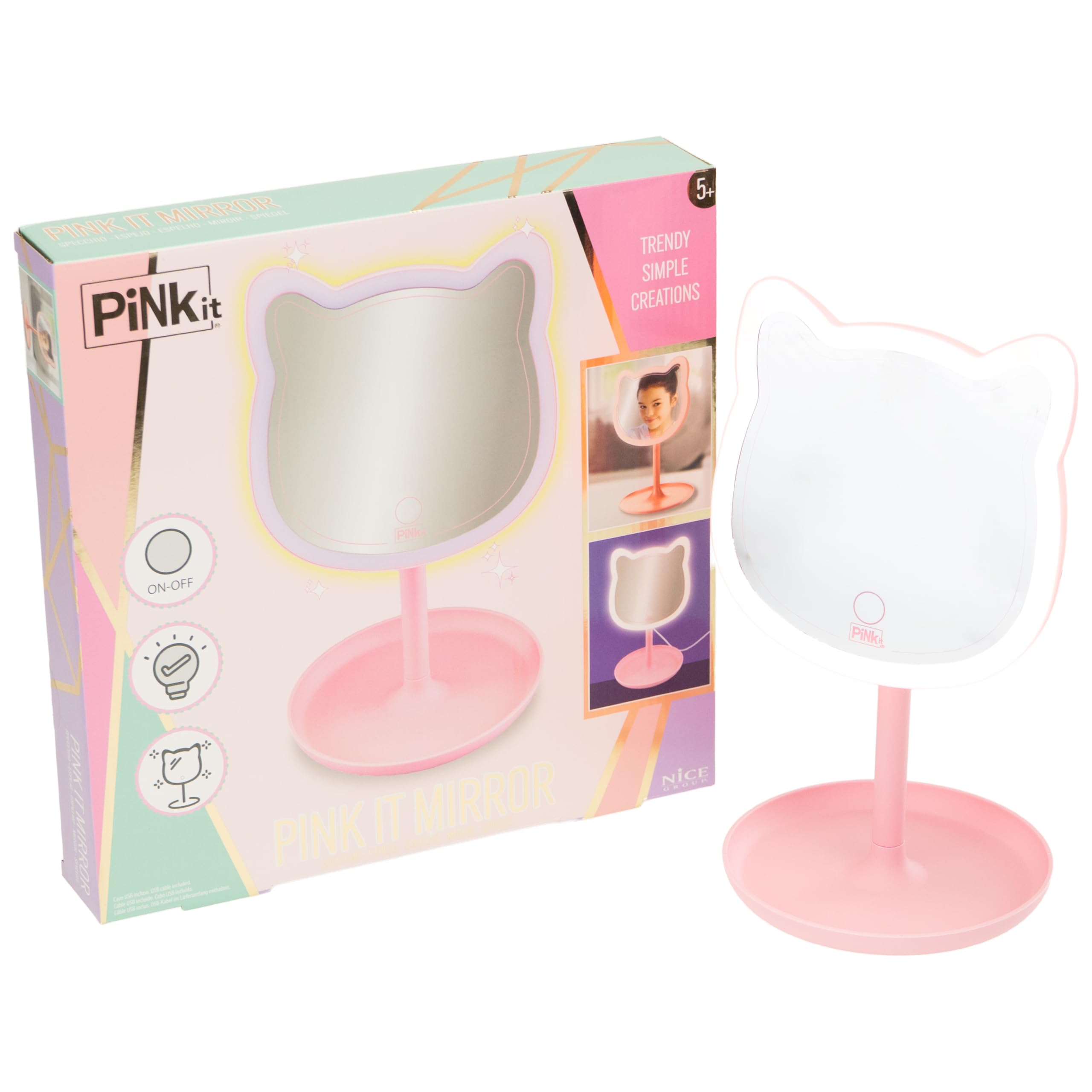 MIRROR, 1 Specchio da Trucco a forma di Gatto