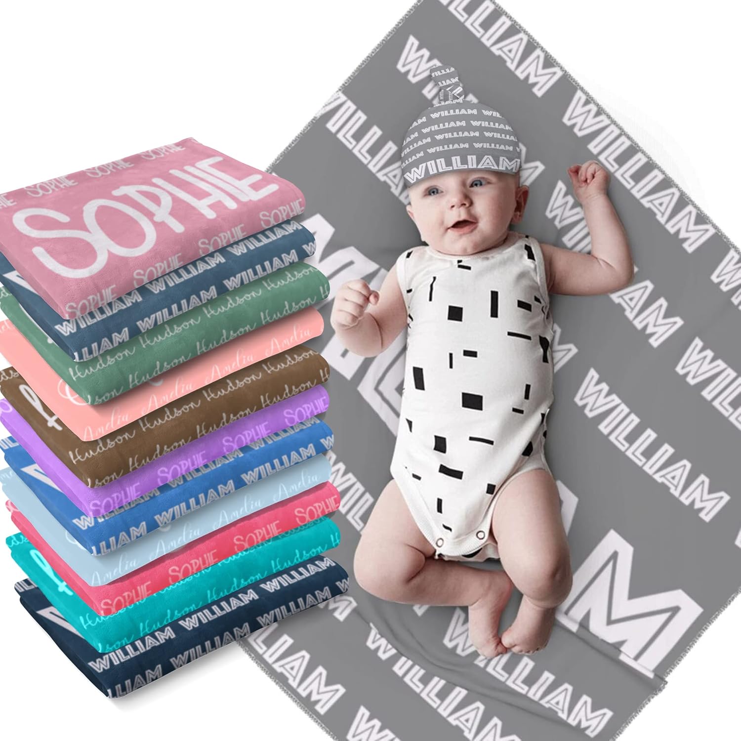 Sweewind Personalized Baby Blankets for Boys Girls Custom