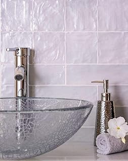 Ceramic Subway 0.11 sq ft/Piece Pack of 1, Cloud Gray Glossy Matte Ceramic Square Wall Tile – 4" x 4" – Not Peel & Stick Backsplash for Bathroom Shower Kitchen Walls – Indoor Moisture-Resistant Tile