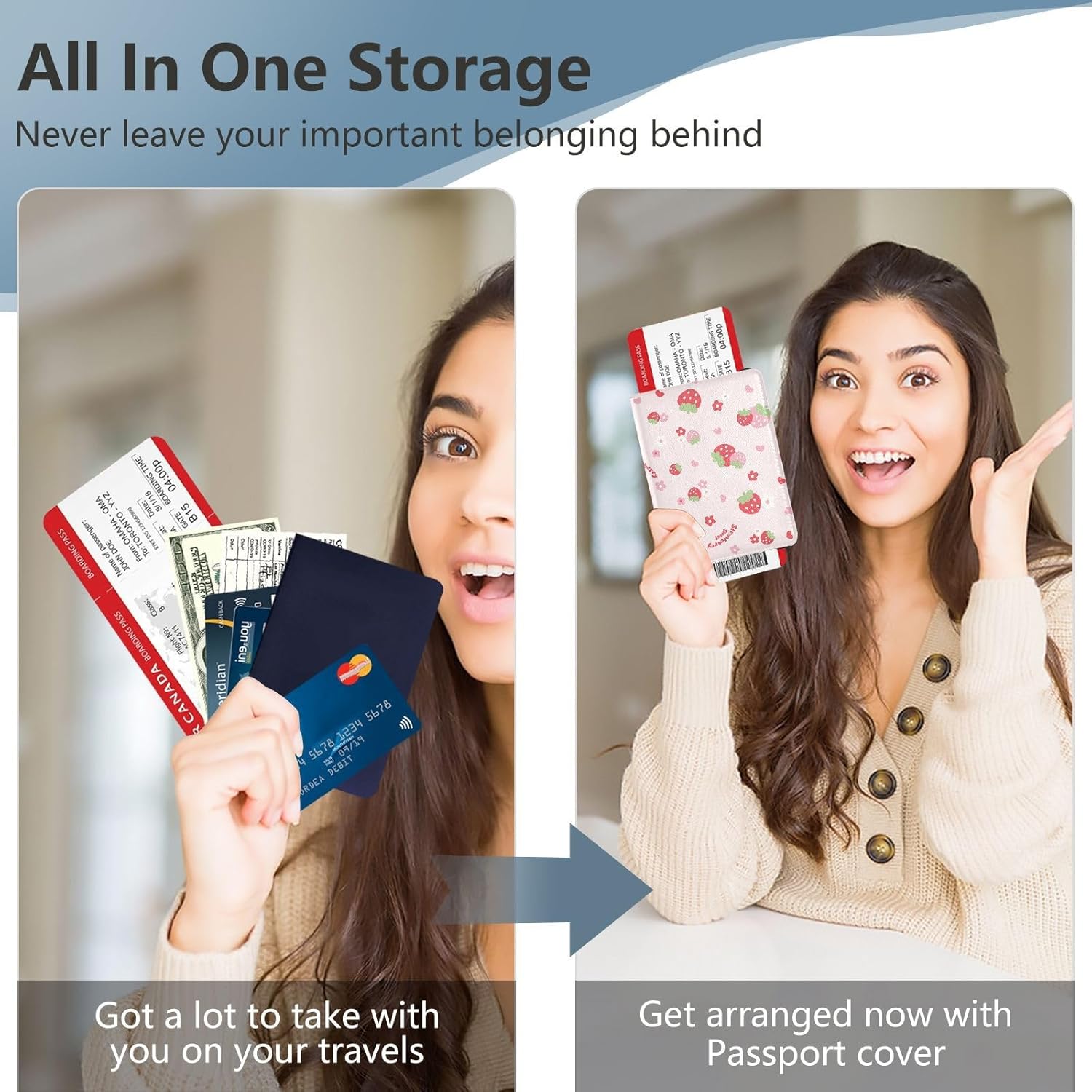 Strawberries Passport Holder Passport Cover for Women Men,Travel Document Organizer Holder Accessories Boy Girl t personalized Passport Wallet - Image 7