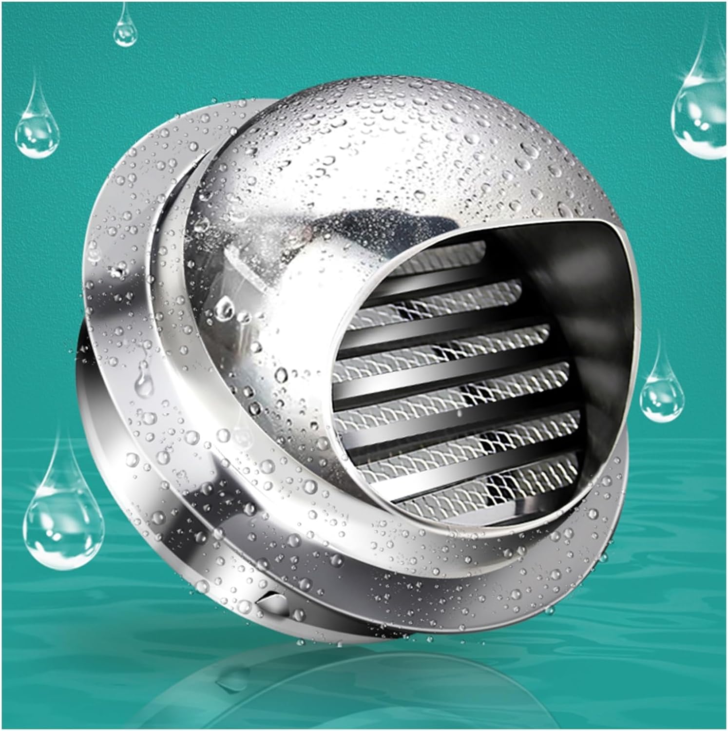 Stainless steel soffit vents wall vent ventilation grill covers, louvered vents with built-in screen vent covers protects against headwinds and rain cow nose vent (Size : 200mm/7.87in)