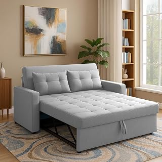 GRAPEWOOD Emilio 2-Seater Sofa Cum Bed for Living Room, Office & Home | Premium Fabric Pull-Out Sofa Set with 1 Year Warra... Price In India