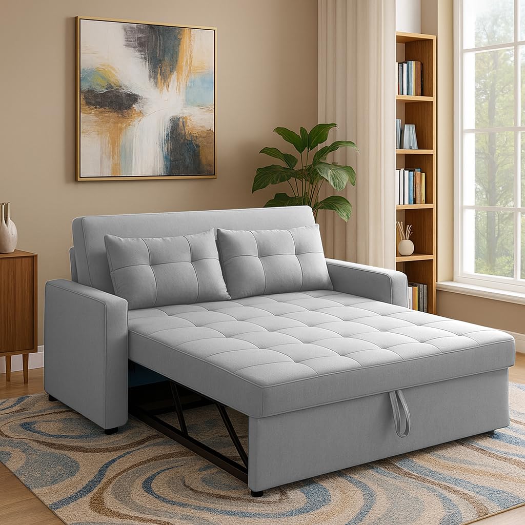GRAPEWOOD Emilio 2-Seater Sofa Cum Bed for Living Room, Office & Home | Premium Fabric Pull-Out Sofa Set with 1 Year Warra... - Review, Price and Buying Guide