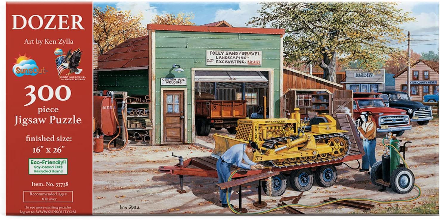SUNSOUT INC - Dozer - 300 pc Jigsaw Puzzle by Artist: Ken Zylla - Finished Size 16" x 26" Vehicles - MPN# 37738