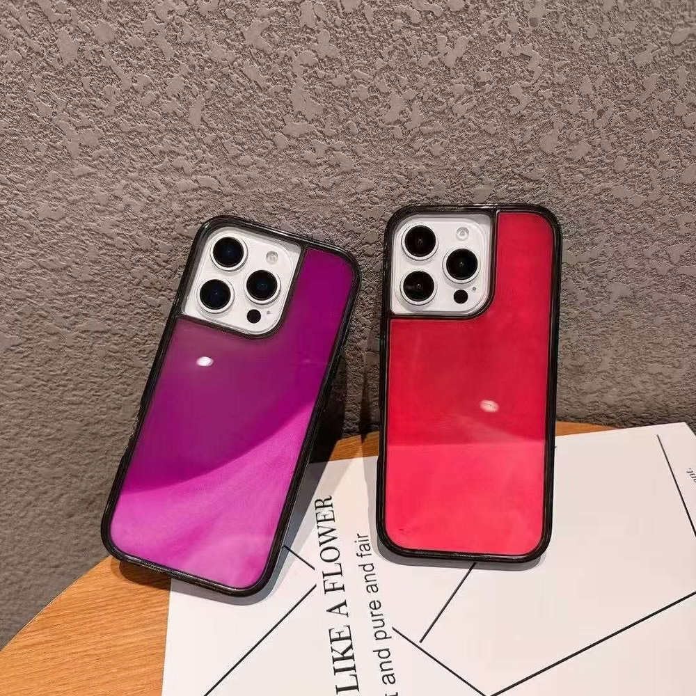 Custodia luminosa Quicksand colorata per iPhone 16 13 14 Pro Max, custodia liquida che si illumina al buio, custodia protettiva per telefono con brillantini di lusso, verde, per iPhone 14 Pro