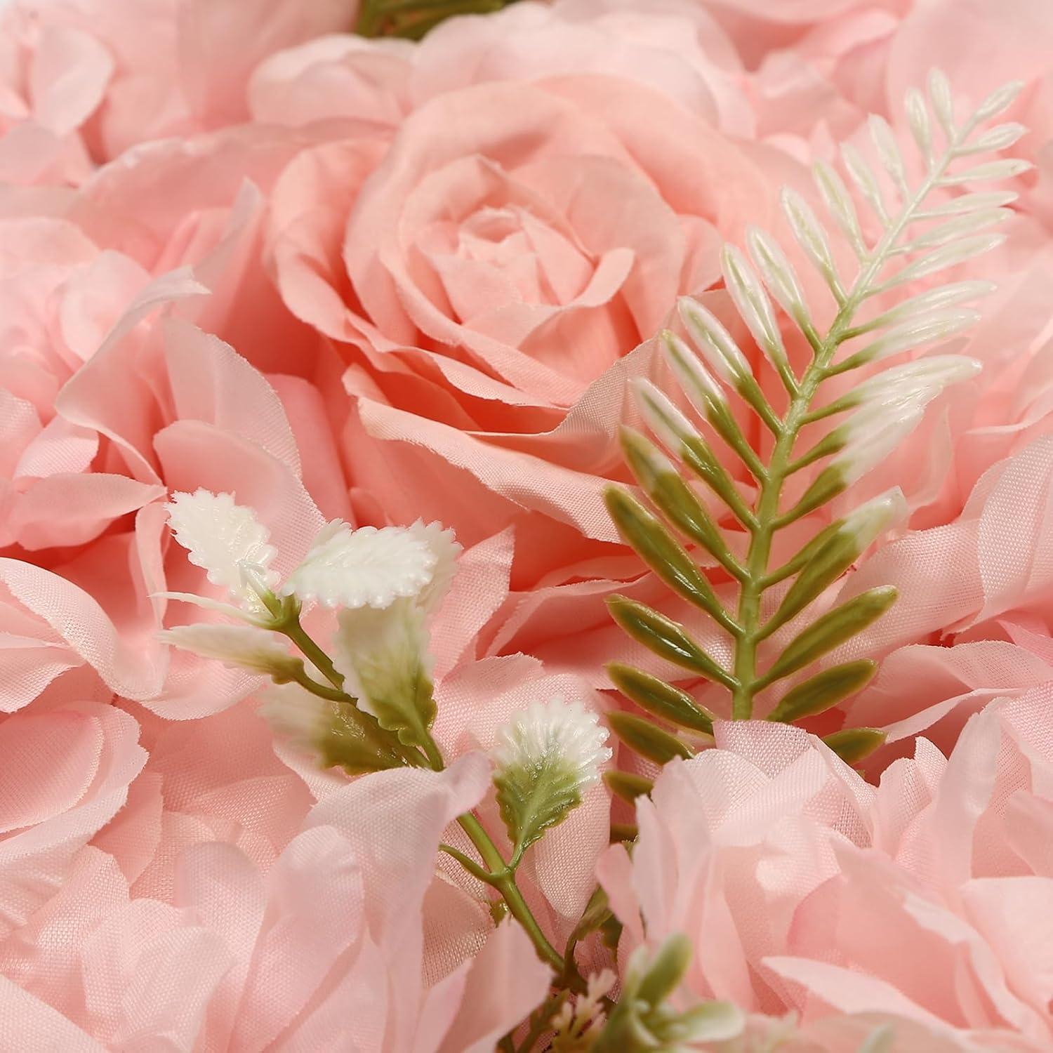 6/12PCS Flower Wall Panel, 3D Artificial Flower Backdrop Wall, Silk Hydrangea Rose Floral Panel, Flower Wall Mat for Wedding, Photo Background, Terrace, Garden, Backyard Decorations (12PCS Pink)