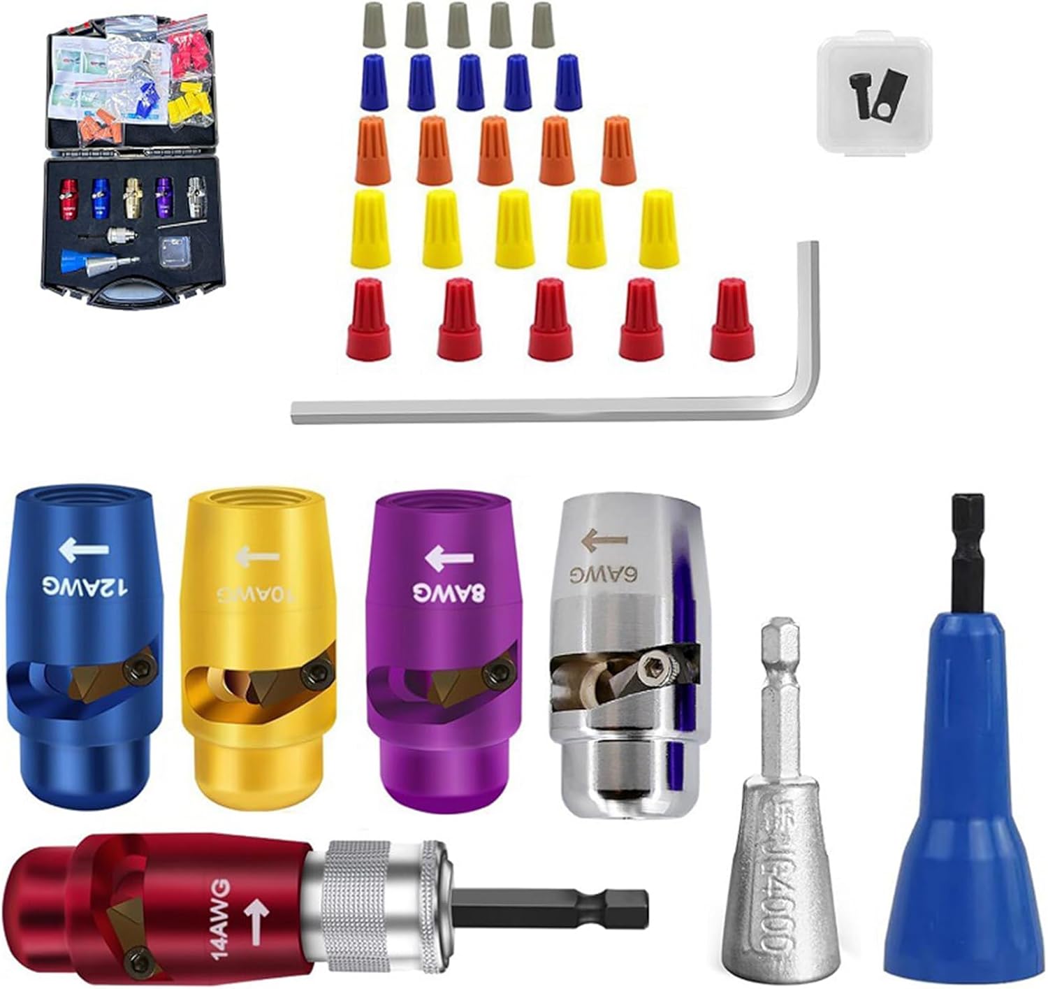 Wire Strippers Cable Peeling and Twisting Combination, for Cable Cord Management Easy to Use Electric Drill Attachments Quick Wire Peeling