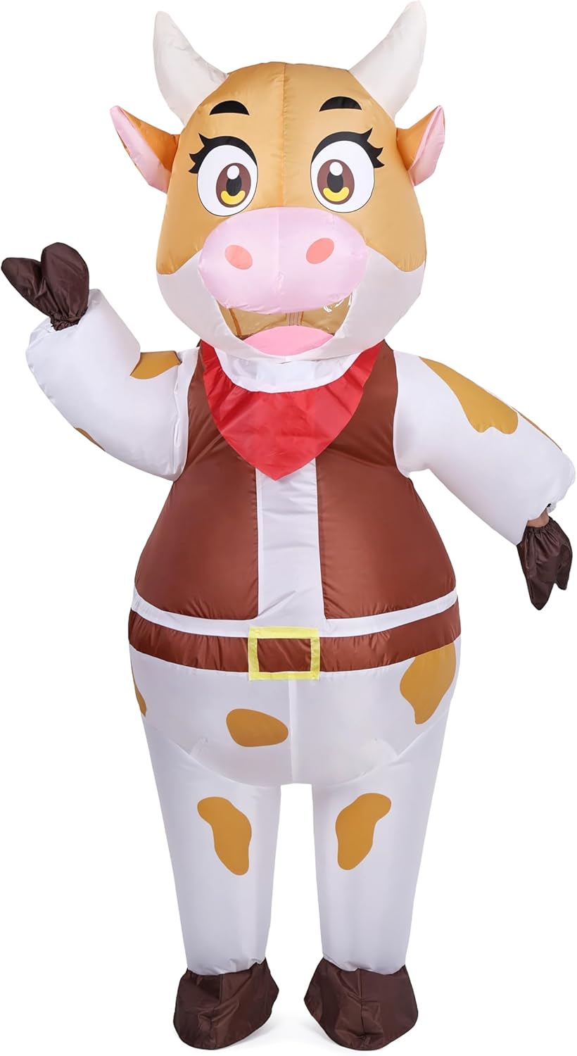 Inflatable Cowboy Costume Adults Western Cowboy Outfit for Halloween Christmas Party Cosplay
