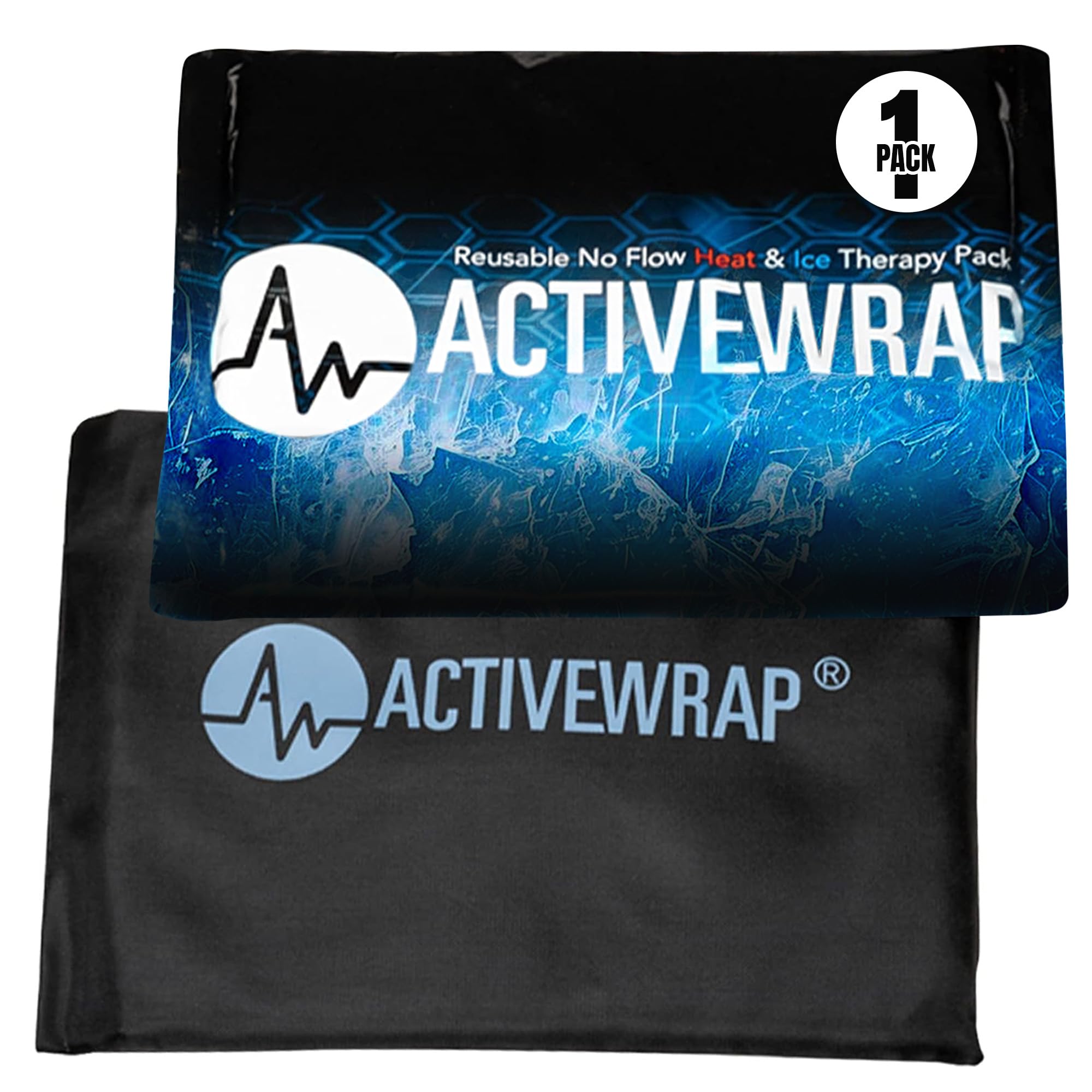 Activewrap Reusable Ice Packs for Injuries - Hot and Cold Gel Compress for Injury Recovery and Pain Relief, Soft, Flexible, Leakproof Pad for Back,