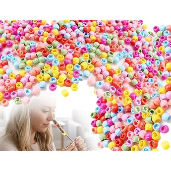 KAPSING Pack of 100 colourful hair beads plastic clips hair clips beads use for birthday parties holiday parties music festivals gatherings everyday life