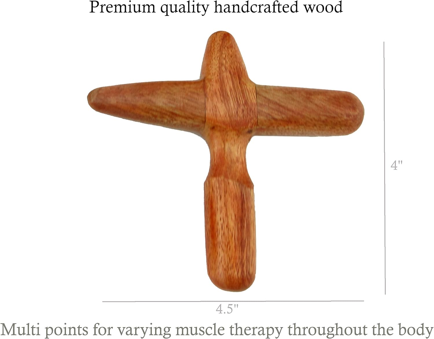 Thai Wooden Self Massage Tool Roller Stick Set - Natural Reflexology Trigger Point Muscle Relief Physical Therapy - for Feet, Hand, Neck, Back - 4 Piece Set