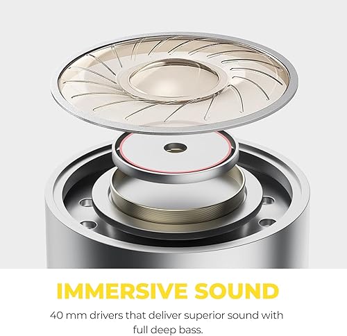 Miniatura 3 de commalta Auriculares híbridos con cancelación de ruido, auriculares inalámbricos Bluetooth sobre la oreja con micrófono integrado y modo de