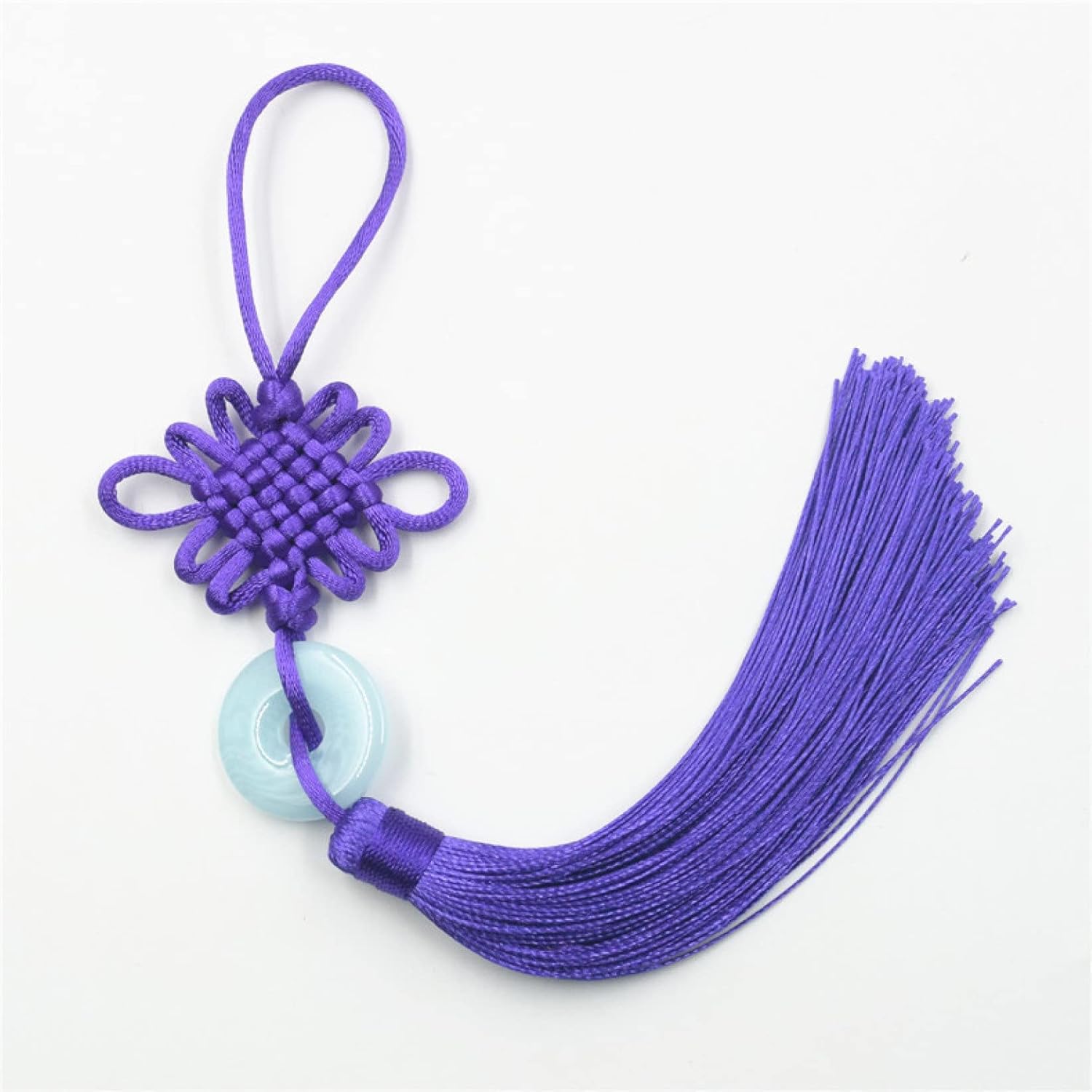 Tassel Ornaments Imitation Jade Long Tassel Pendant DIY Craft Home Decor Accessories Fringe Trim(Wine Red)