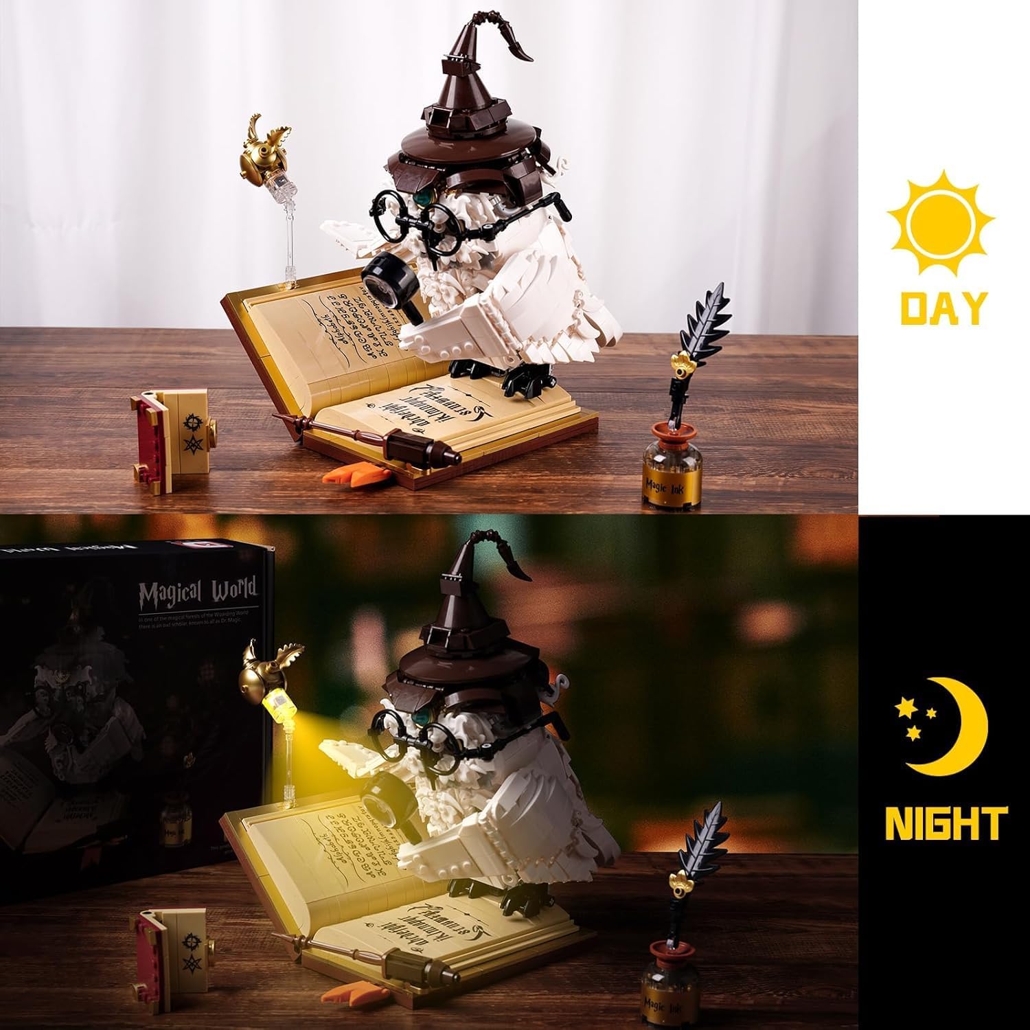 Ideas Magic World Owl Building Set, Compatible with Lego Animal MOC Potter Toy with 1162 PCS, Collectible Harry Bird Model with Light Effect, for Adults Fans for Boys and Girls Aged 8+ - Image 10