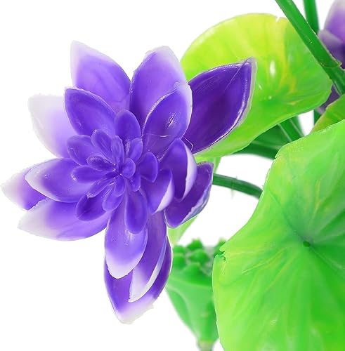 Miniatura 7 de Adorno de loto simulado, centros de mesa, accesorios para el hogar, decoración del hogar, decoración de plástico morado, pecera, decoración