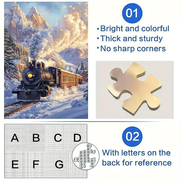 Foto 4 de 6 de Tren en la Nieve, Rompecabezas de 1000 Piezas para Adultos, Juguetes educativos