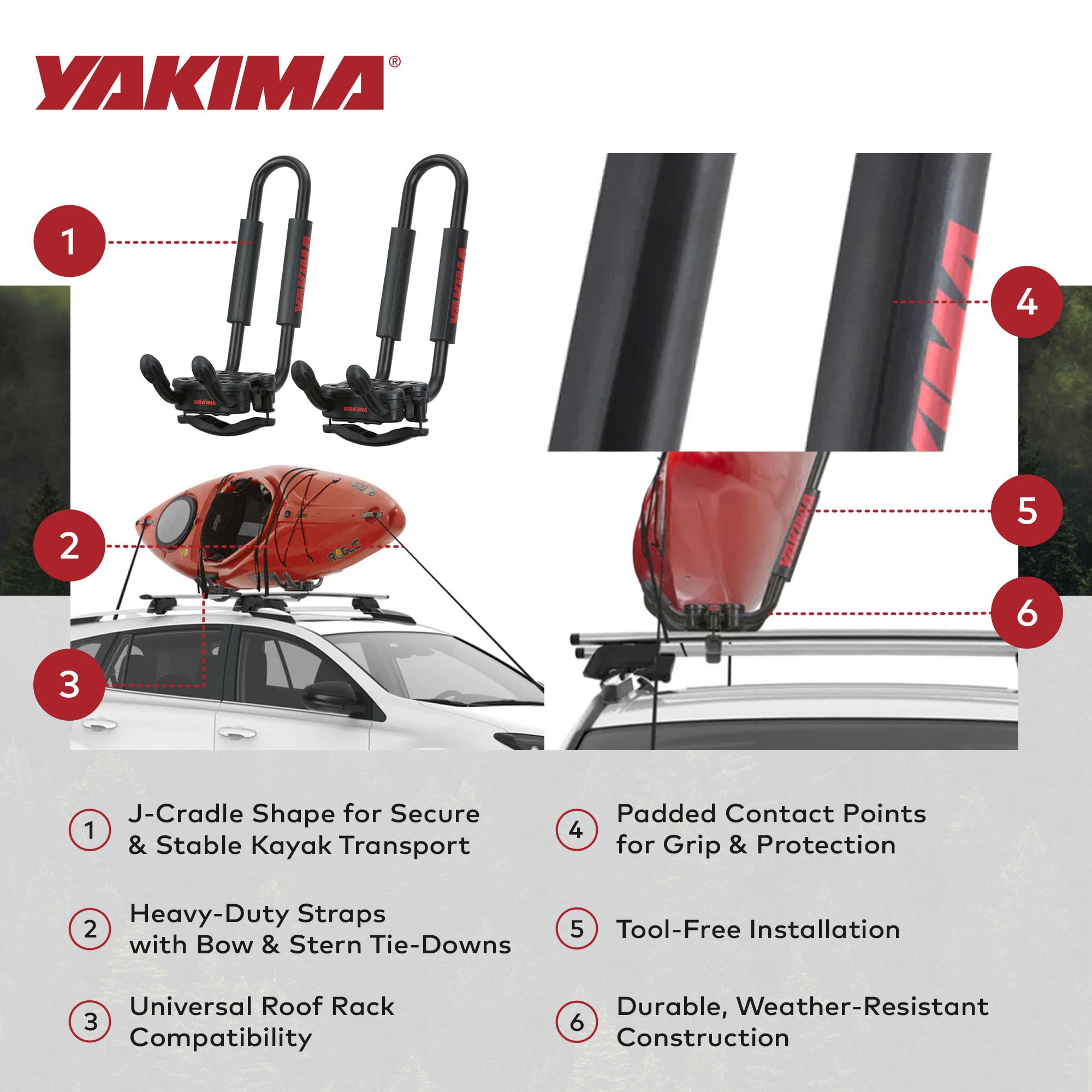 Amazon.com: Yakima - JayHook Rooftop Mounted Kayak Rack for