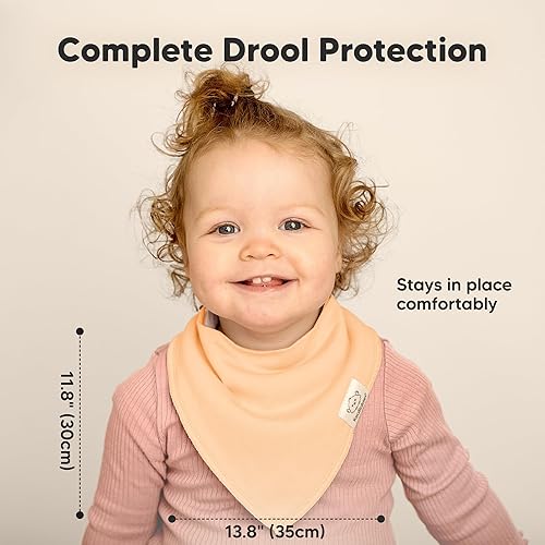 Miniatura 314 de KeaBabies 8 unidades de baberos tipo bandana orgánicos para niñas - Baberos tipo triángulo súper absorbentes para bebés que babean y están en