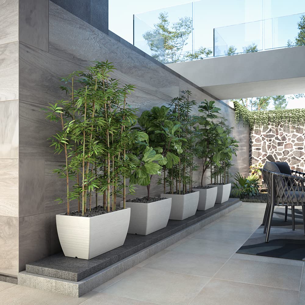 SERENO Bello Rectangular 24D X 13H Inch Plastic Flower Pots For Home/Office Decor, Eco Friendly Pots For Indoor/Outdoor & Balcony Gardening, Planters With Optional Drainage Hole- 1 Piece (B0824Q8YF3) Amazon Price History, Amazon Price Tracker