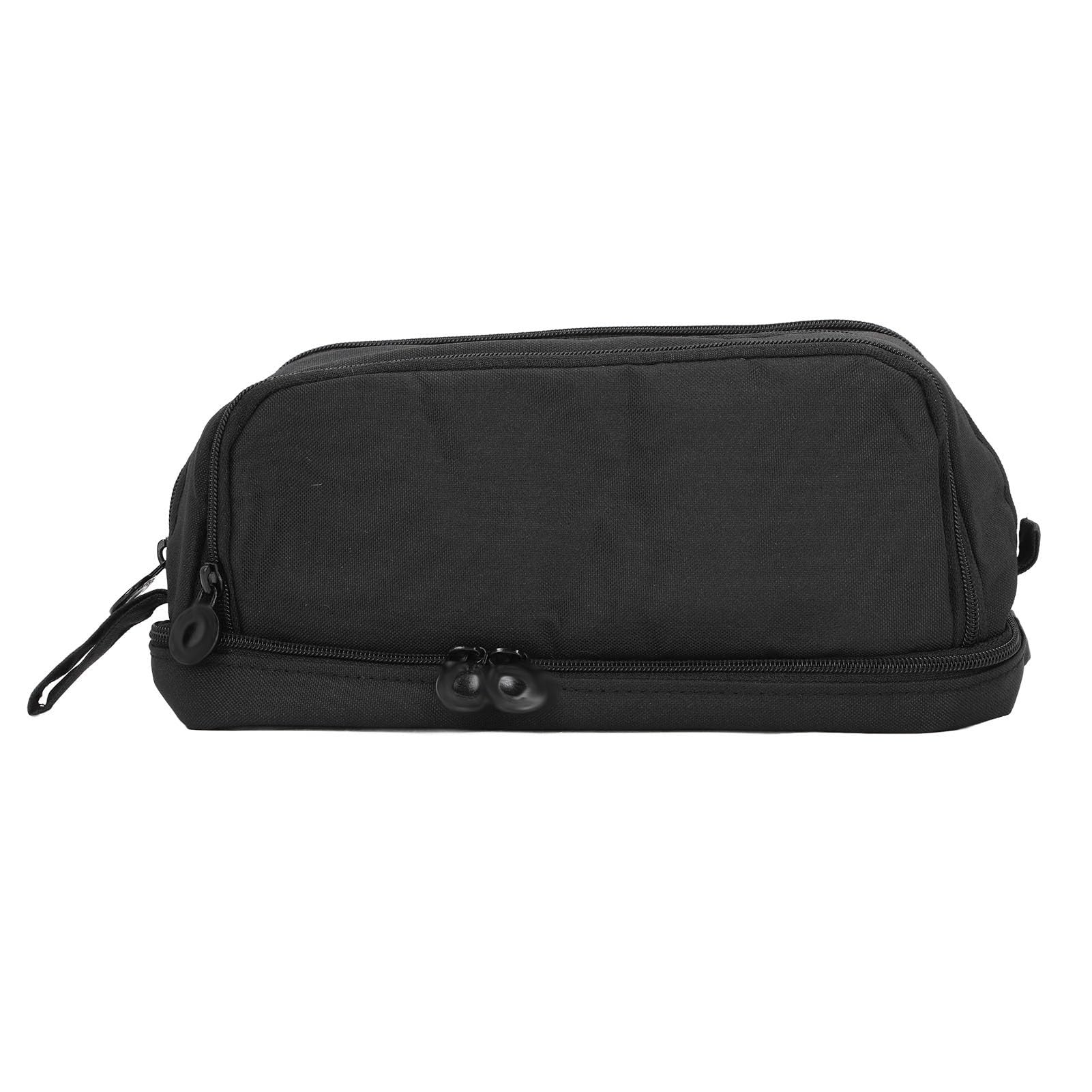 Mavaol Large Capacity Pencil Case Dual Opening Pencil Bag Durable Canvas Pencil Box Portable Multipurpose Pencil Pouch for School Library (Black)
