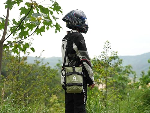 Miniatura 8 de Bolsa impermeable para parachoques de motocicleta de 6 L, bolsa de barra de choque con correa para el hombro, bolsa de marco lateral para