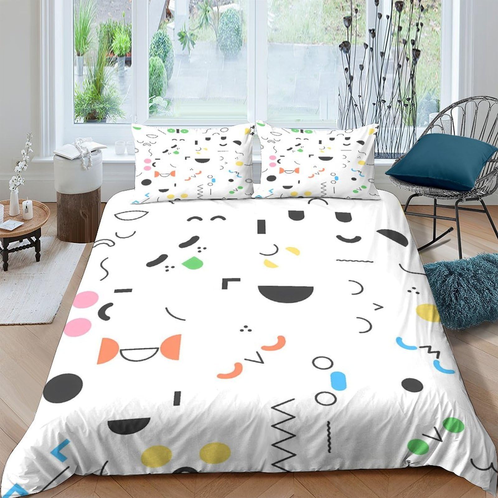 Ctjqhvkz Style-6 3D Printed Abstract Geometric Fitted Sheet Microfiber Soft Multicolor Minimalist Bed Cover For Bedroom Dorm Mattress Decor Single（135X200cm）