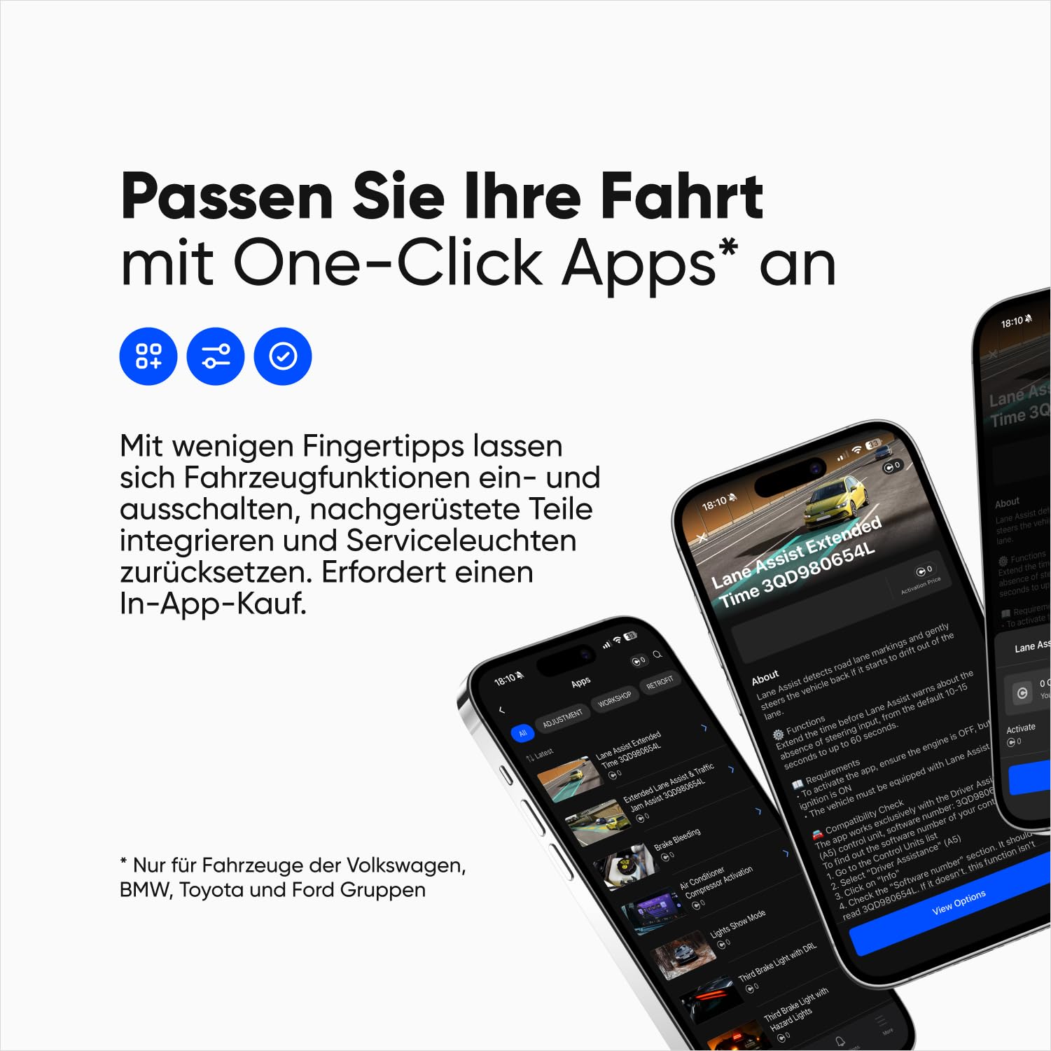OBDeleven 3 OBD2-Diagnose-Scan-Werkzeug der nächsten Generation zum Fehlerauslesen mit Bluetooth. Für Android und iOS iPhone, Kabelgebunden (OBDeleven 3)