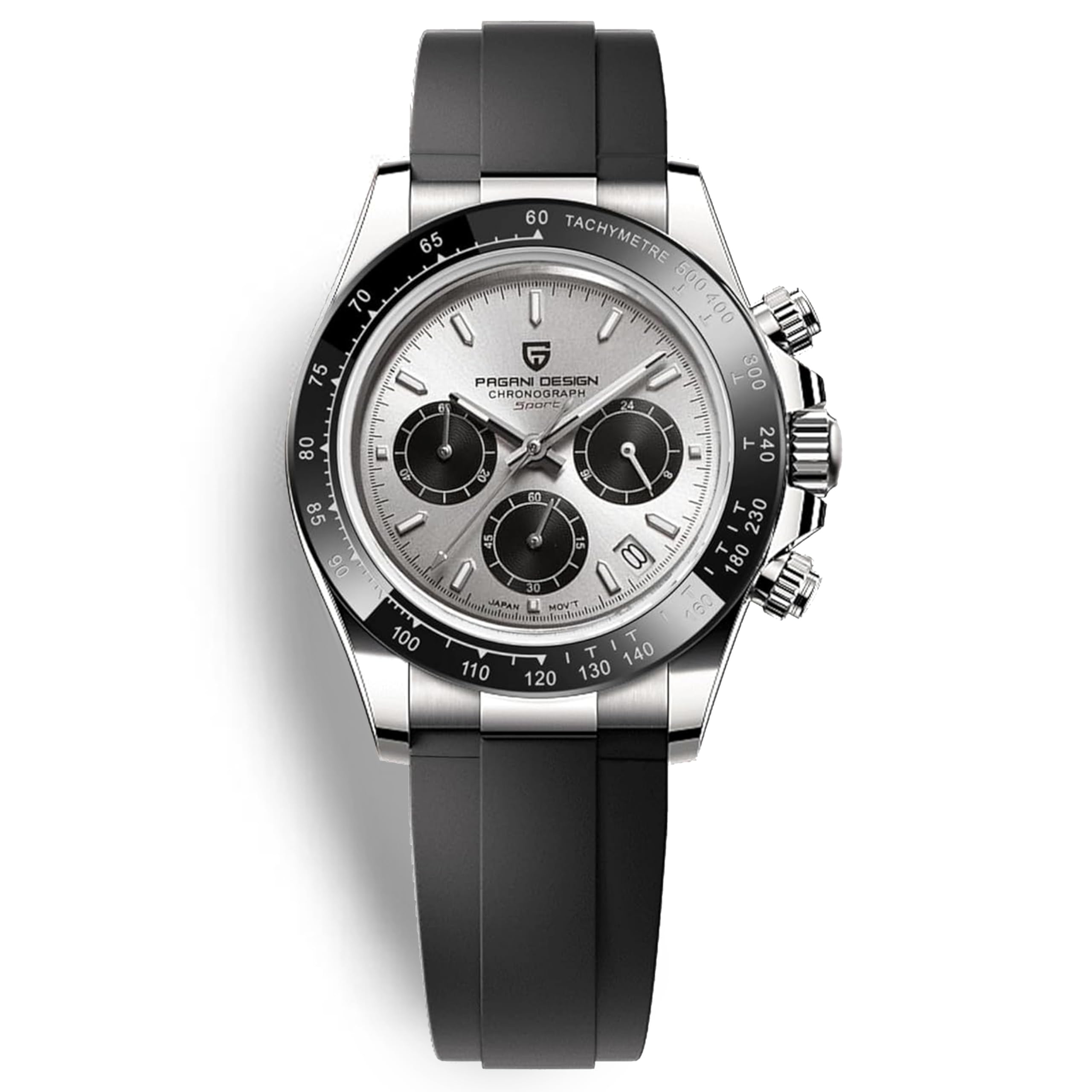 RollsTimi Pagani Design Reloj de Cuarzo para Hombre, cronógrafo clásico multifunción para Hombre, Movimiento de Acero Inoxidable VK63, Reloj Deportivo para Hombre Resistente al Agua 100 Metros.