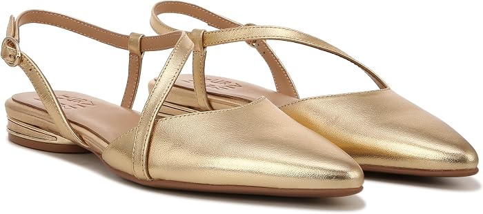 Женские балетки Naturalizer Hawaii Pointed Toe Slingback, цвет: Золотой — фото 1