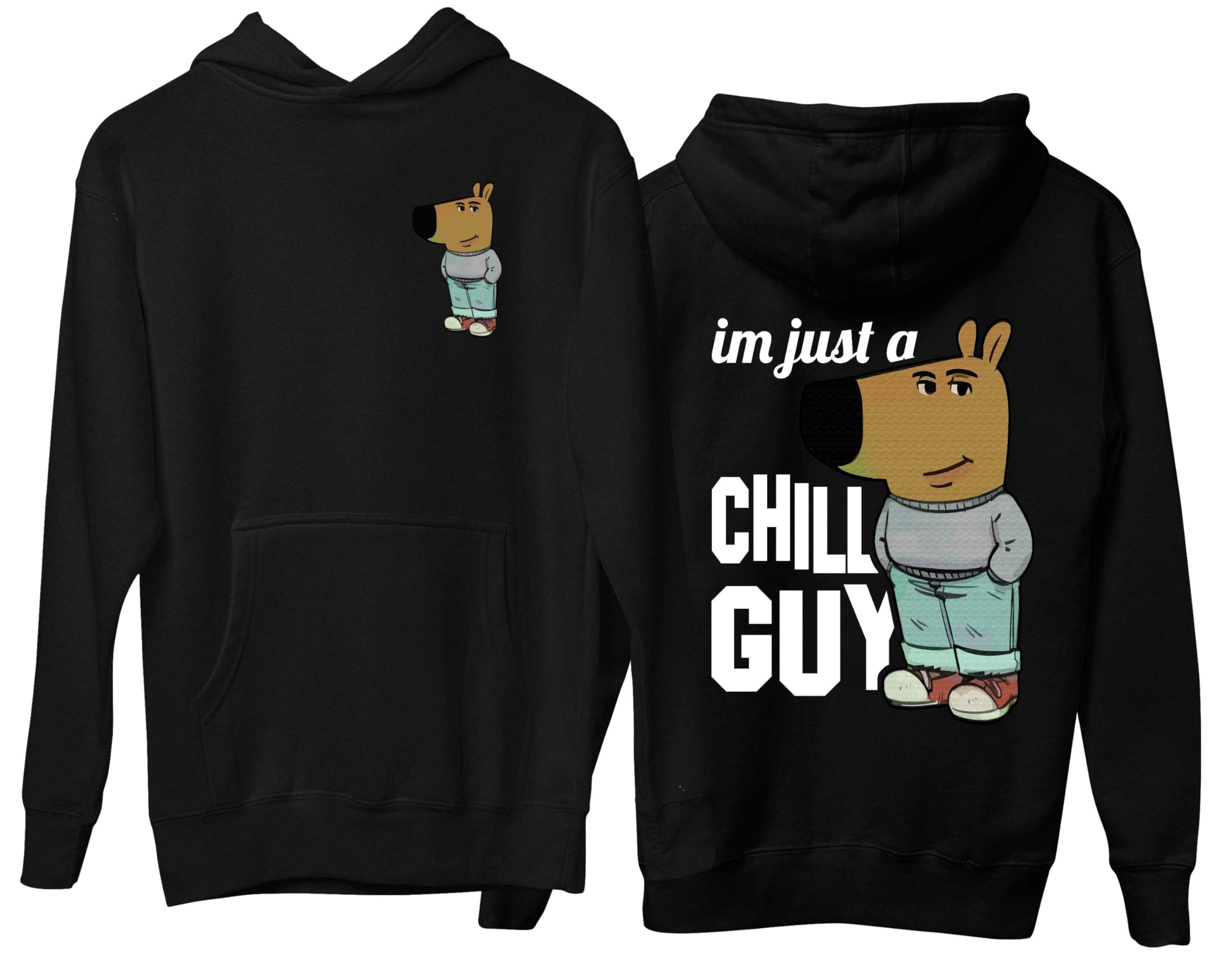 Mog PrintFunny I'm Just A Chill Guy Viral Dog Meme Hoodie – New Character Dog Meme Hoody – Hilarious Chilling Dog in Sweater Hoodie