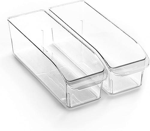 BINO Contenedores de almacenamiento de plástico, pequeños THE CURVE COLLECTION Contenedores organizadores multiusos Contenedores de