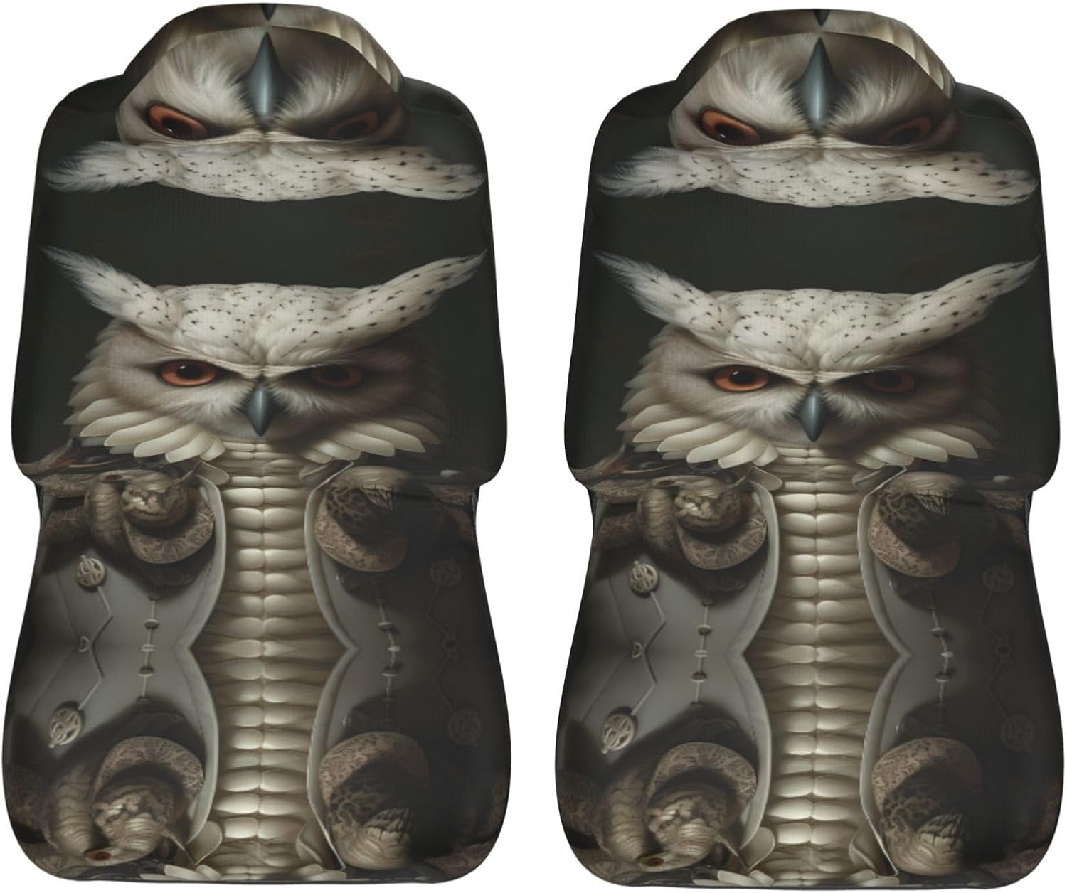 Universal Owl Animal Anthropomorphism Printed car seat Covers are Suitable for Most Seats in Trucks, Vans, and Other Similar Vehicles.