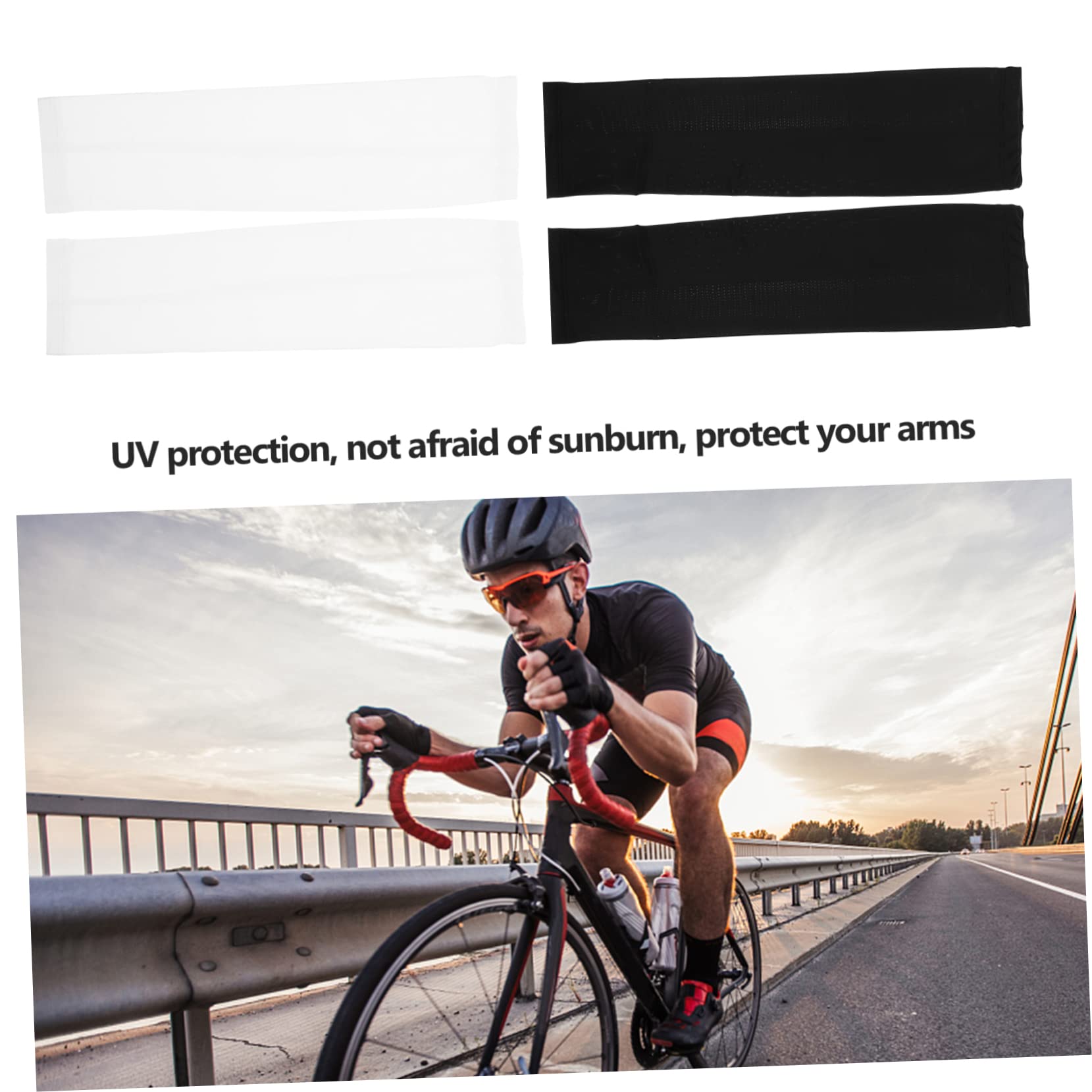 4 Pares de Mangas de Seda de Hielo con protección Solar, Mangas Deportivas for Brazos, Fundas Protectoras for Brazos, Mangas refrescantes for Brazos, Protector de brazos/3500