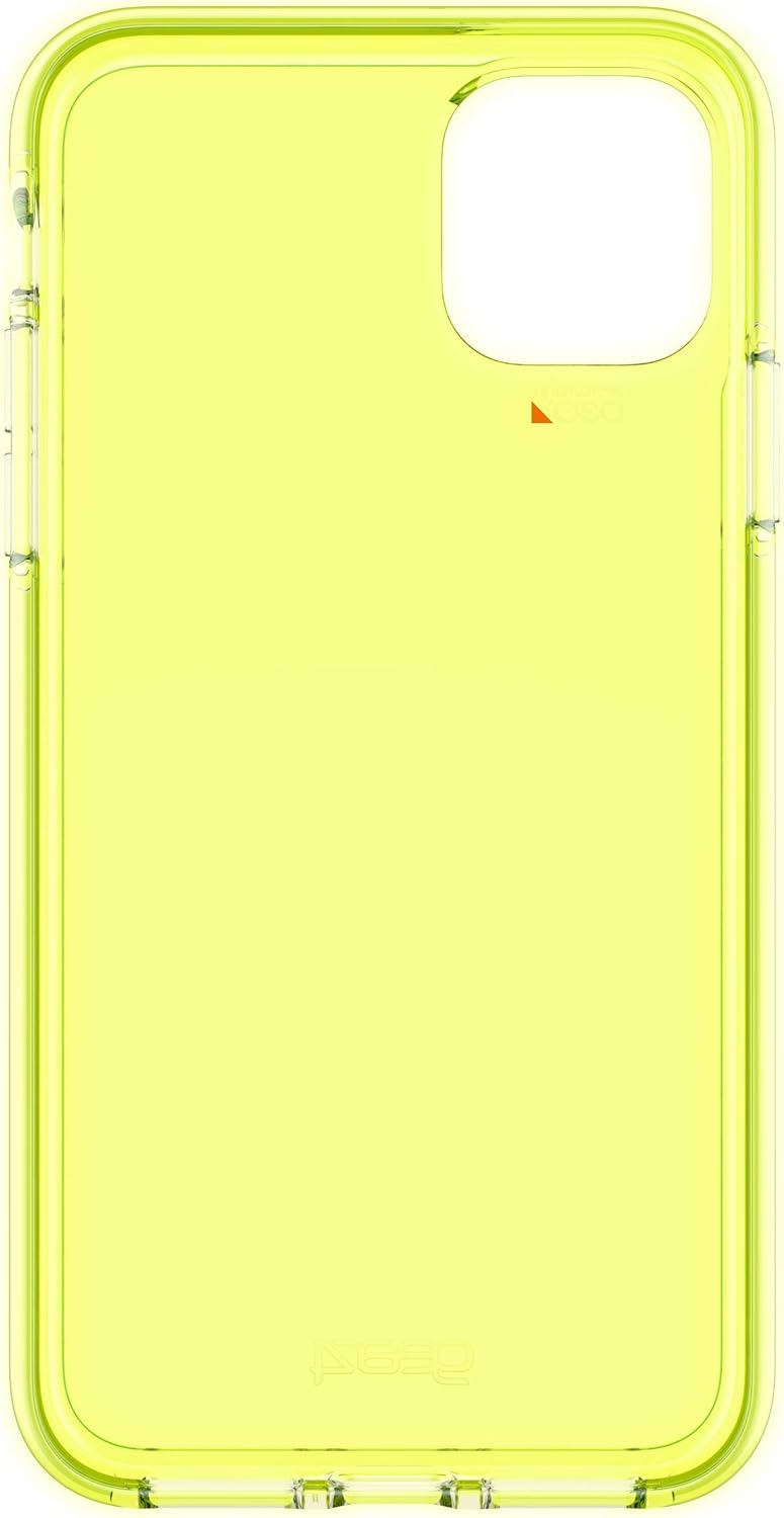 Exсluѕіvе ZAGG Gear4 Crystal Palace Neon Compatible with iPhone 11 Pro Max Case, Advanced Impact Protection with Integrated D3O Technology, Anti-Yellowing, Phone Cover – Neon Yellow