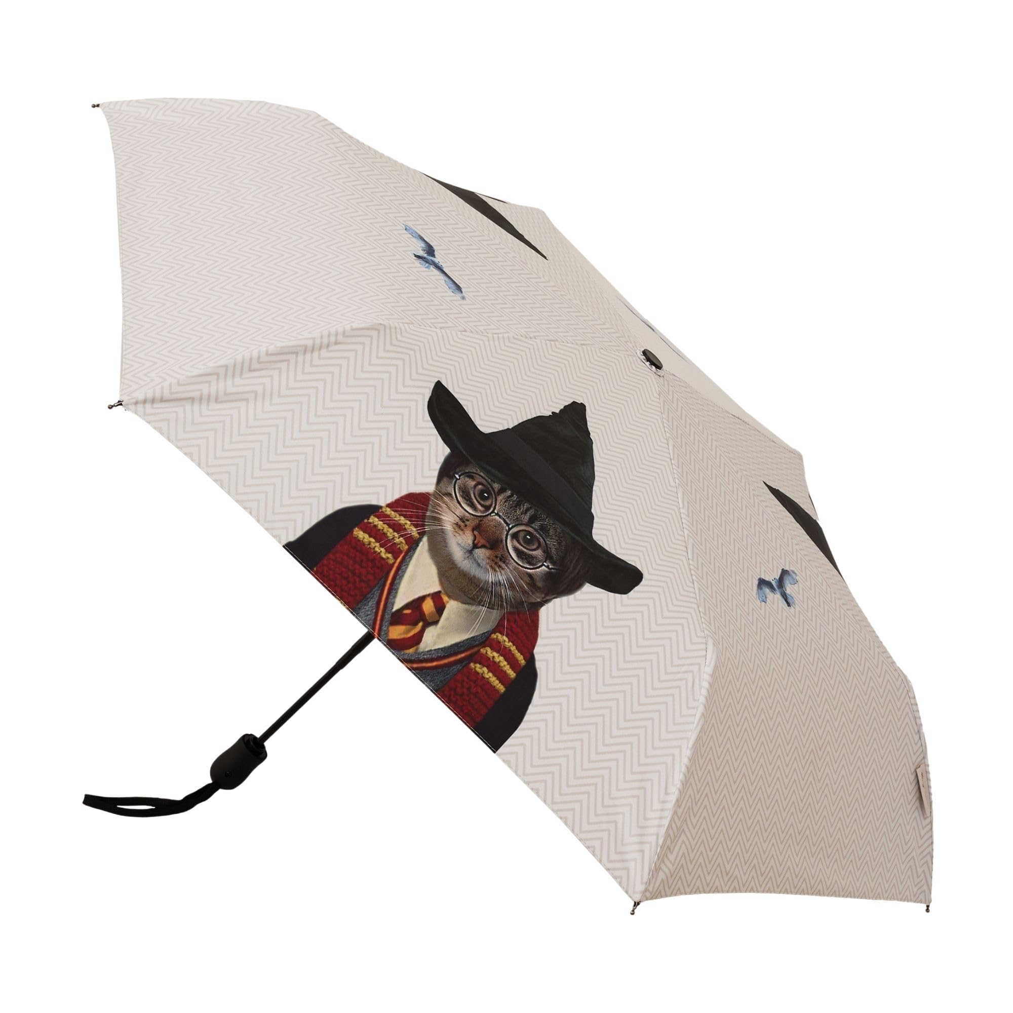 Signare Tapestry Automatic Folding Umbrella (UM-AUTO-) (Magical Cat)