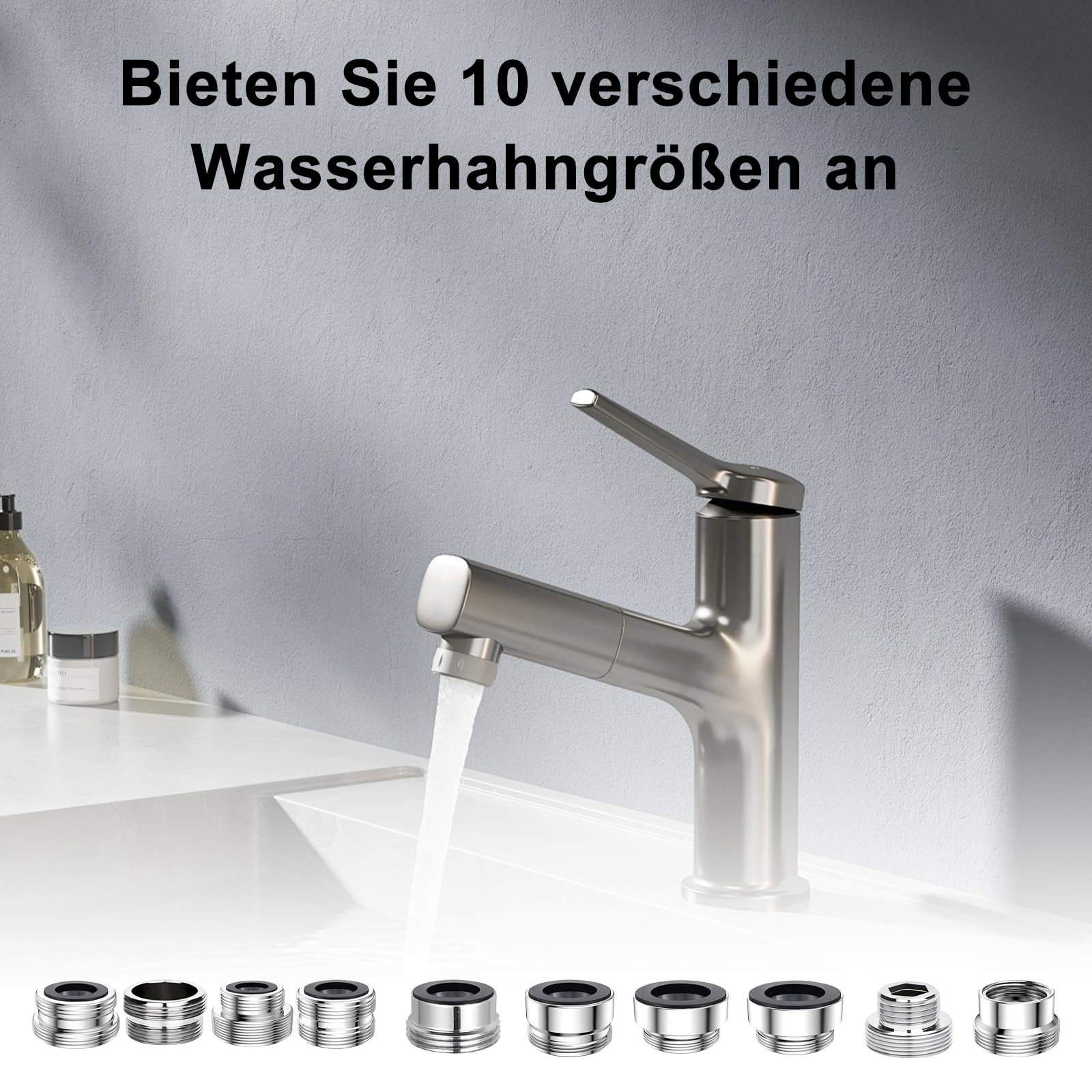 Foonary 10 adattatori universali per rubinetto, con guarnizioni e doppia filettatura, per tubo da giardino e tubo dell'acqua, adatti per rubinetto della cucina e della casa