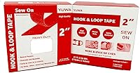 Vista 6 de Yuwa Cinta mágica de velcro negra de 2 pulgadas de ancho para coser, nailon para manualidades, no adhesiva (9 yardas) (negro)
