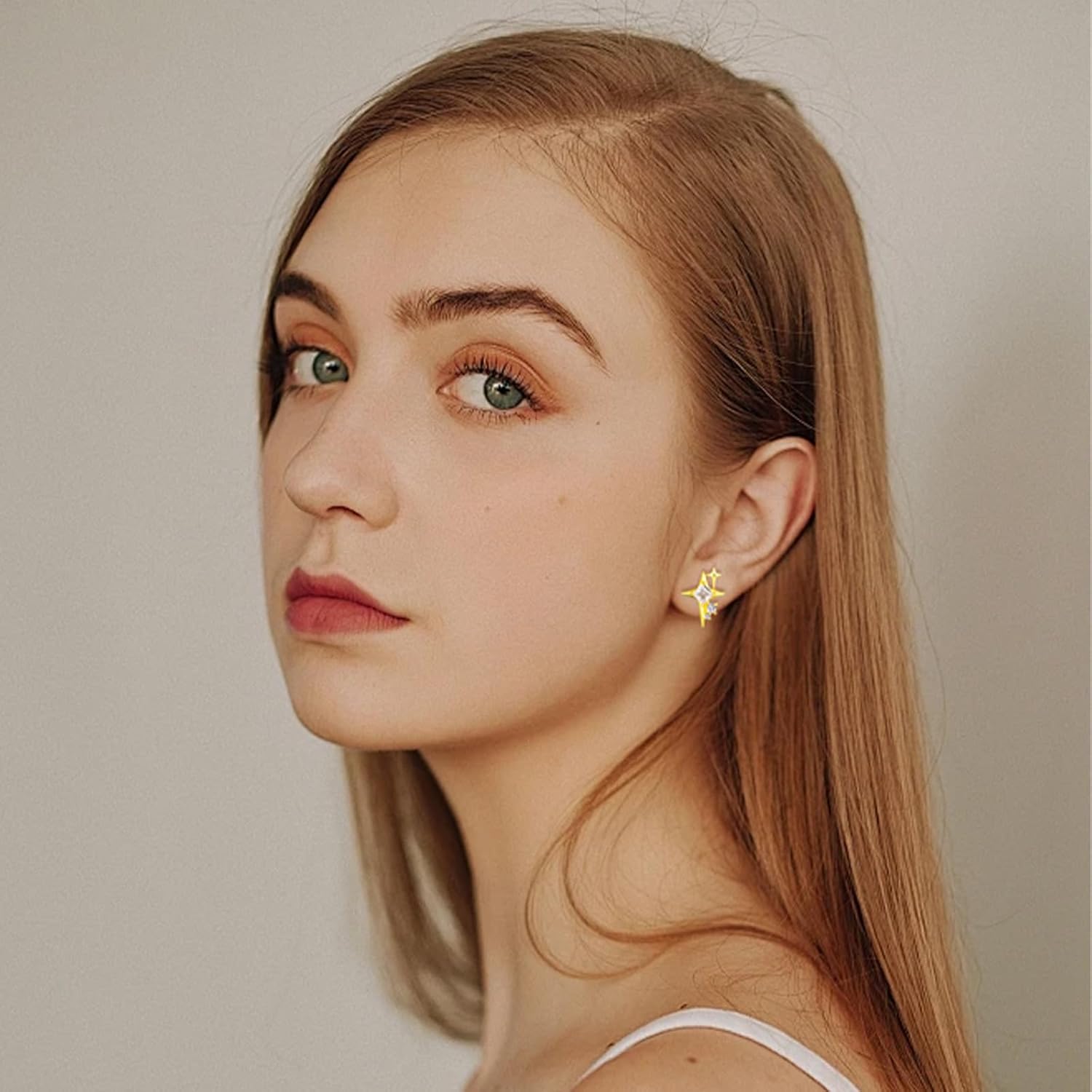 Silver/Gold Star Stud Earrings Sparkly Cubic Zirconia Hypoallergenic Small Post Pierced Studs Earrings for Women Jewelry Gifts - Image 9