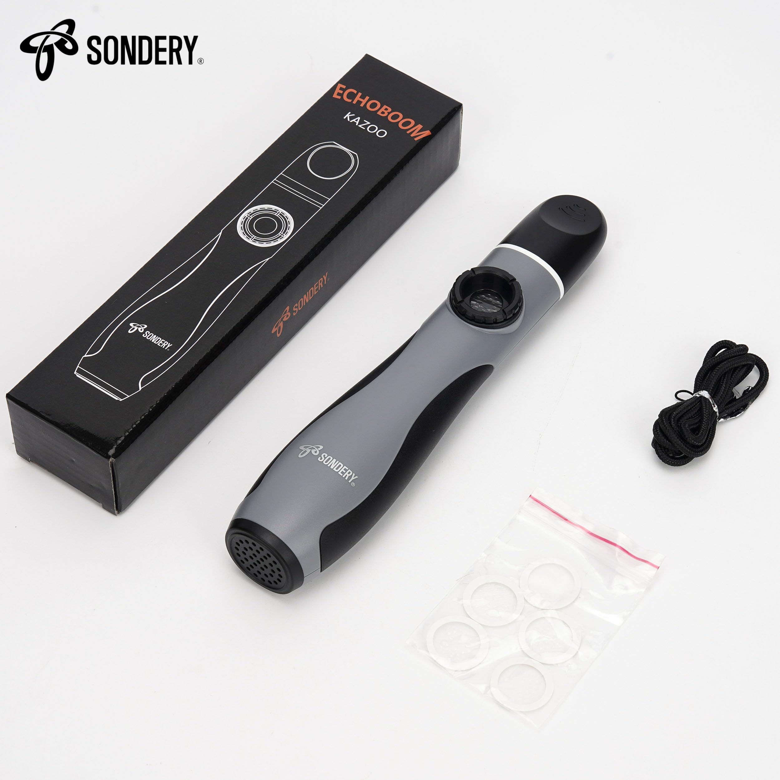 Sondery Kazoo basso professionale - Strumento a fiato portatile, con 5 membrane e cordino, per tutte le età