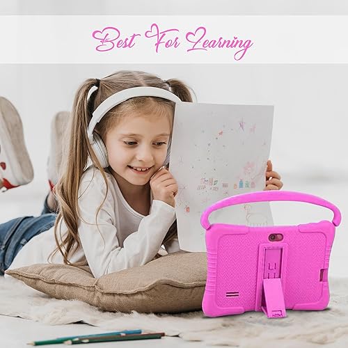 Miniatura 3 de QISTOQI Tableta para niños, tableta Android de 7 pulgadas y 32 GB para niños pequeños con Bluetooth, WiFi, control parental, cámara doble, GMS,