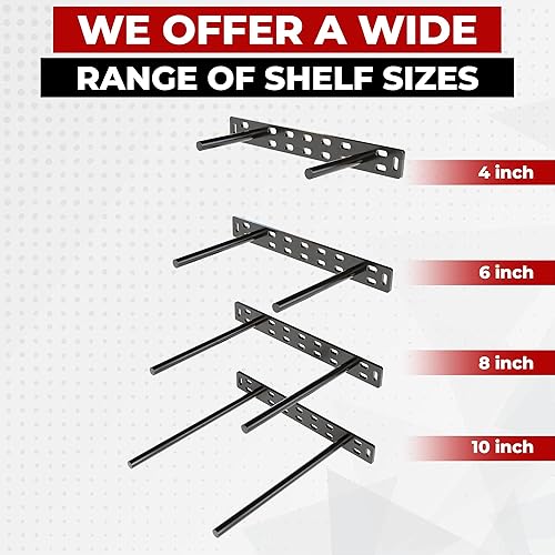 Miniatura 125 de Soporte de estante flotante resistente de 4 x 22 pulgadas - Soporte de estantes de pared largos, accesorios de estante flotante ocultos, soportes
