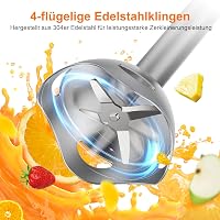 Ibergrif 1000W 4az1-ben Rozsdamentes Kézi Mixer Turbó Funkcióval és Sebességszabályzóval 8