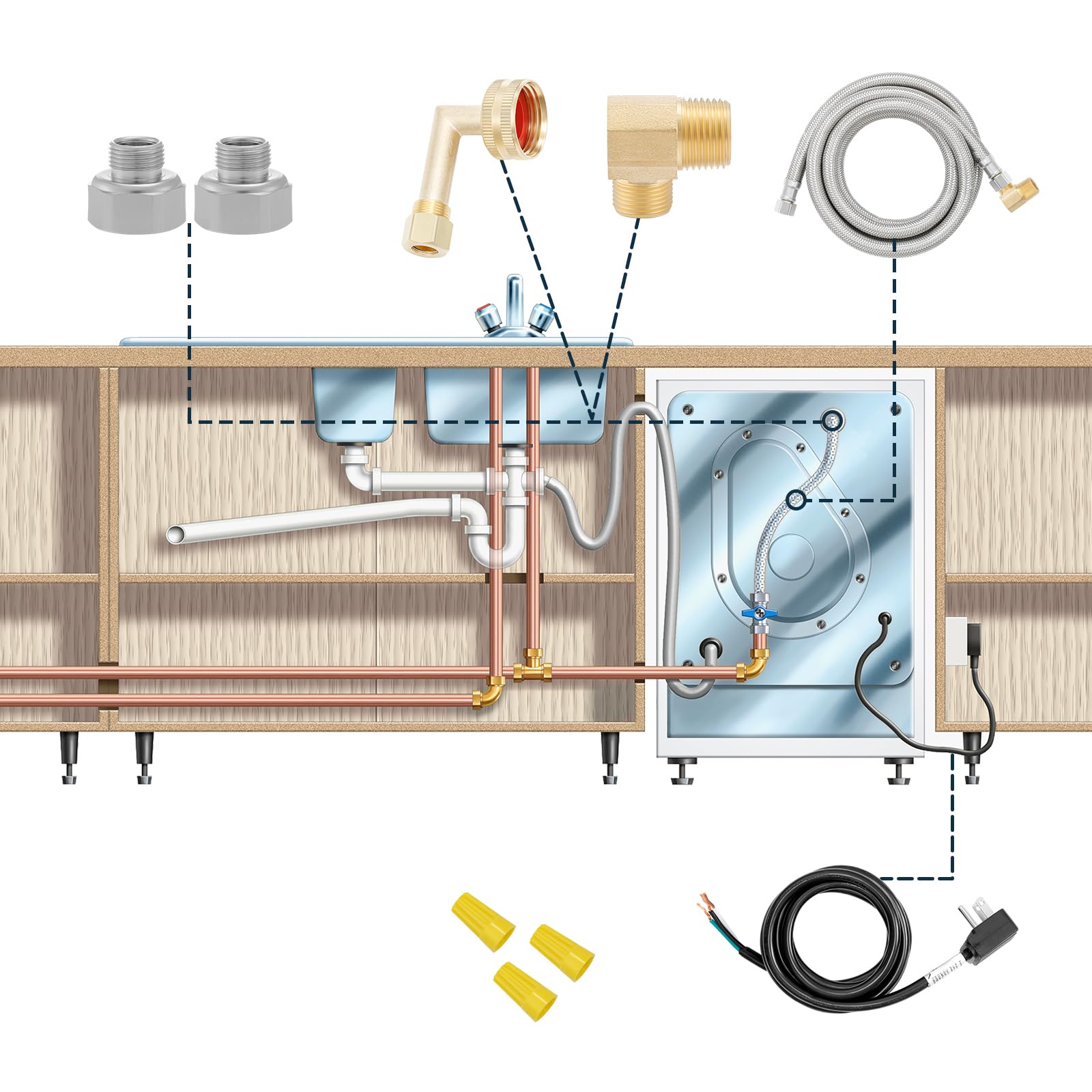 Snapklik.com : Watflow 4Ft Dishwasher Installation Kit