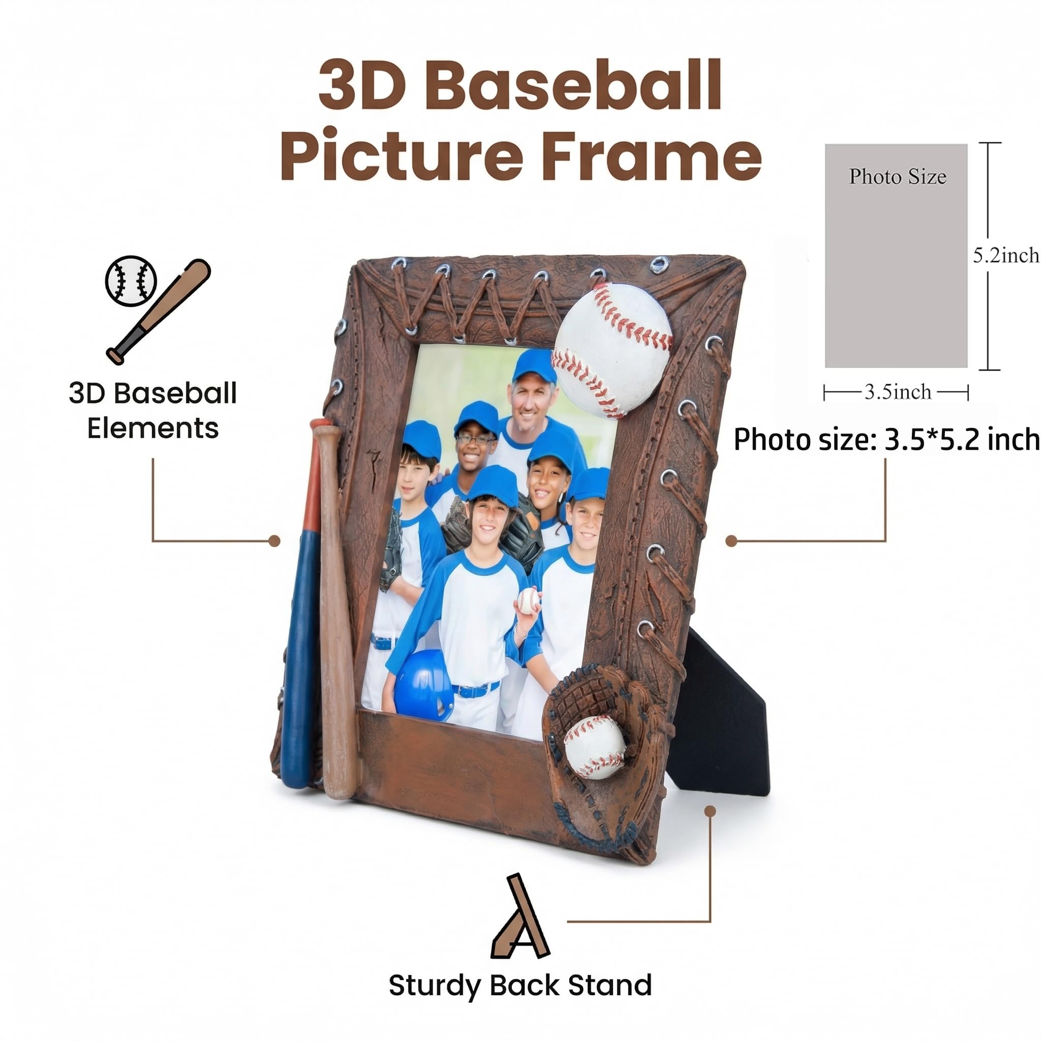 Amazon.co.jp: ハンドメイド フォトフレーム 3D 野球 スポーツフレーム