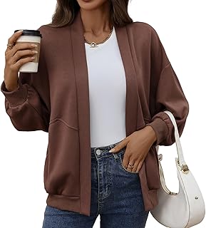 Women's Oversized Cardigan Loose Lightweight Open Front Sweatshirt Casual Long Sleeve Athletic Jackets